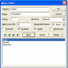 Tools|Menu Editor